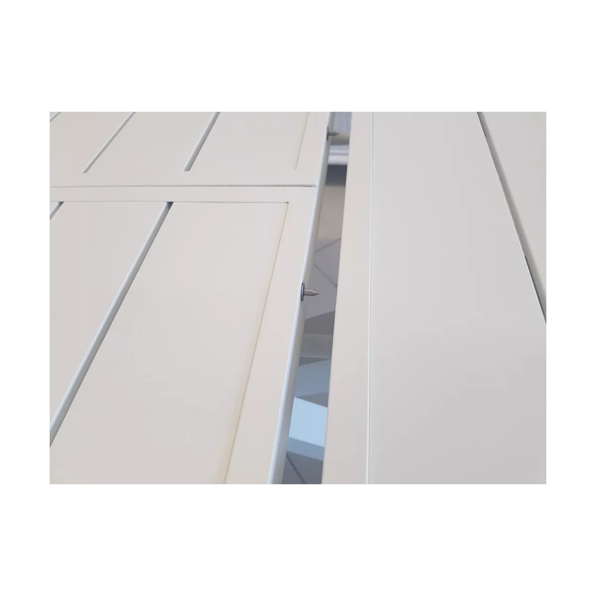 Table Nerja 145 en Aluminium blanc avec allonge