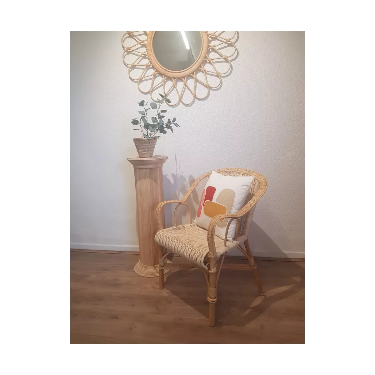Colonne Romaine en Rotin H.91 cm Brut