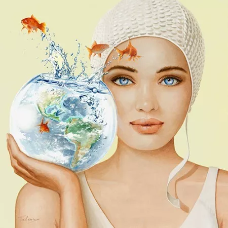 Tableau Baigneuse Sauve qui peut