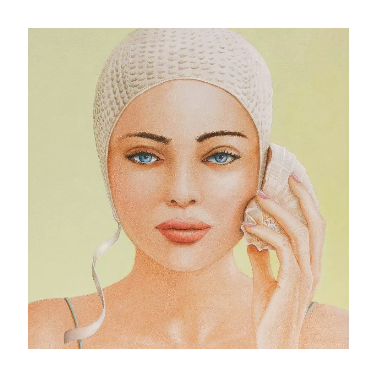 Tableau Baigneuse Le Champs de la Mer 35 X 35