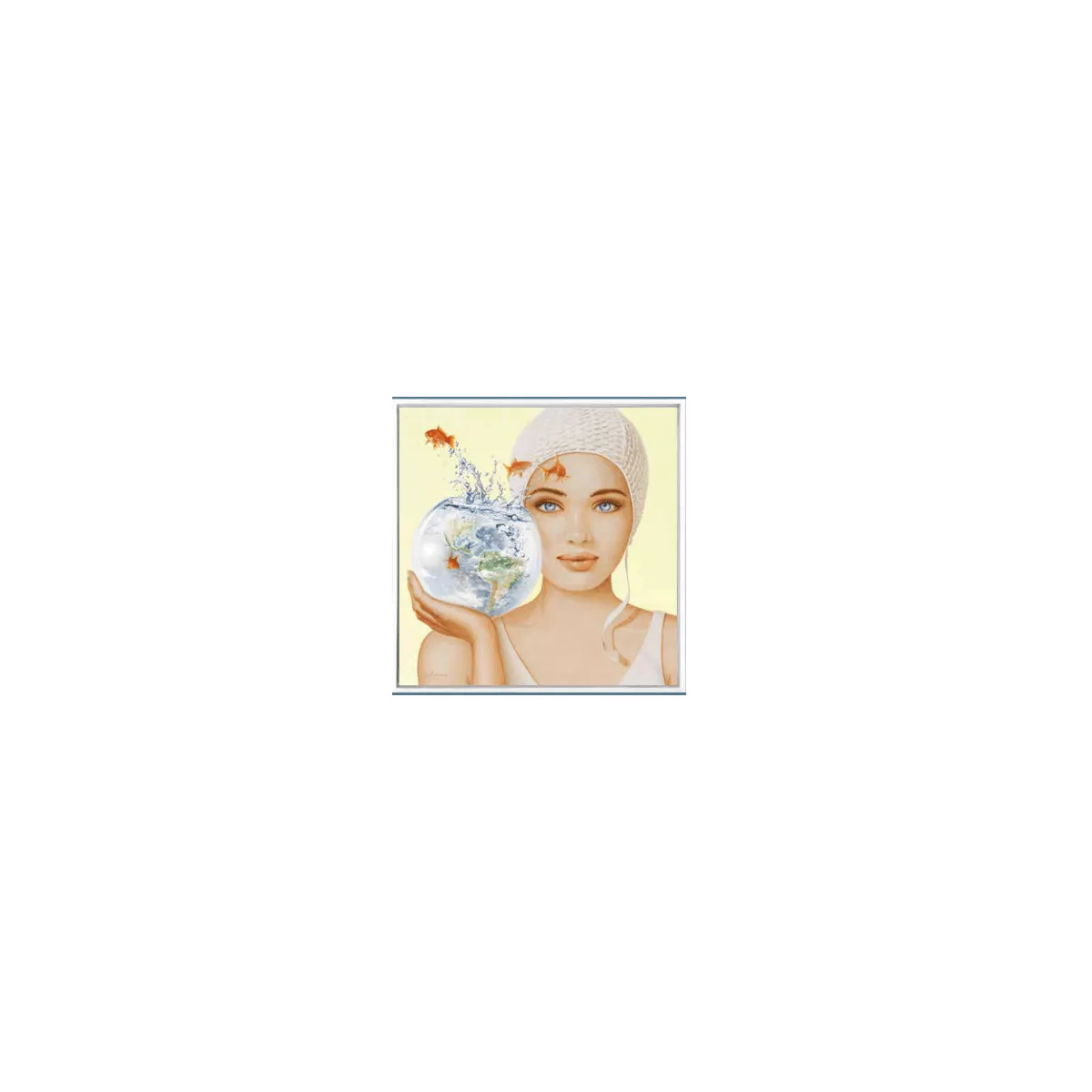 Tableau Baigneuse Sauve qui peut 35X35