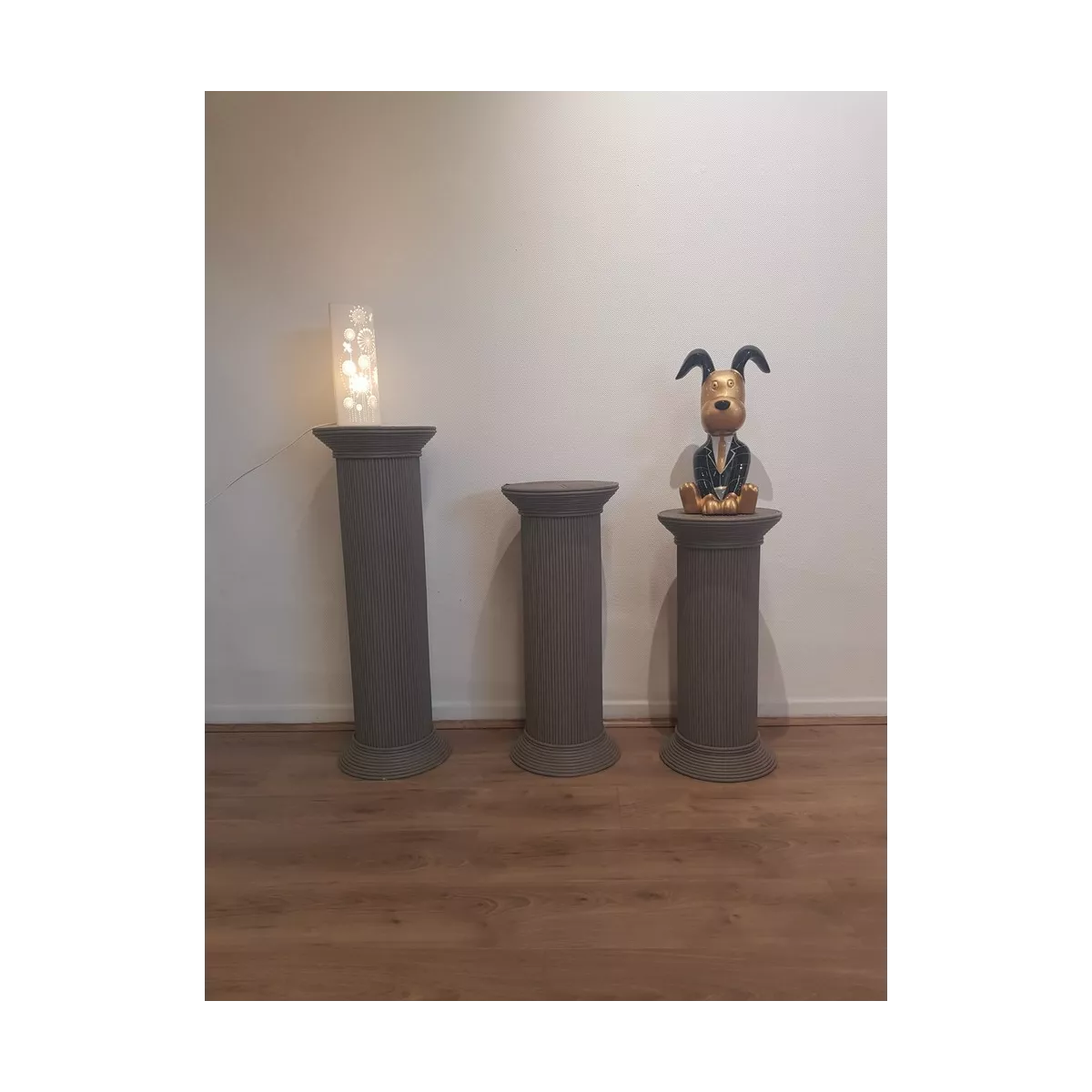 Colonne Romaine en Rotin H.91 cm Taupe