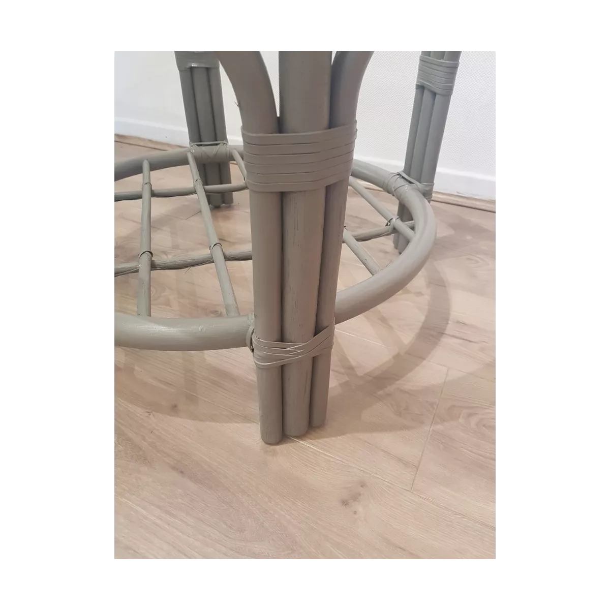 Table Basse en Rotin 68x68 Palerme Taupe