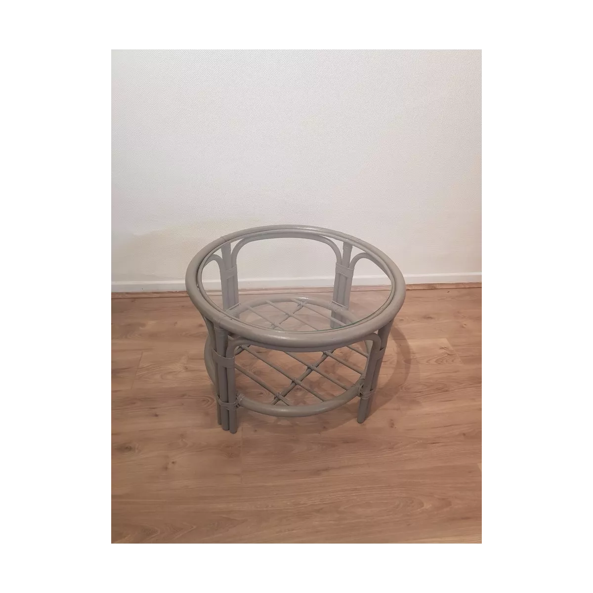 Table Basse en Rotin 68x68 Palerme Taupe