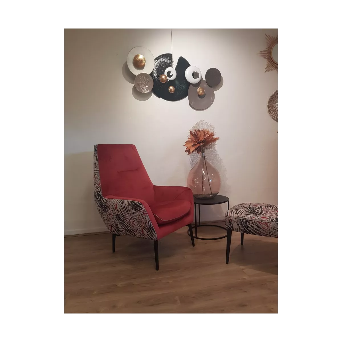 Fauteuil Haut Dossier Catania Jungle Framboise