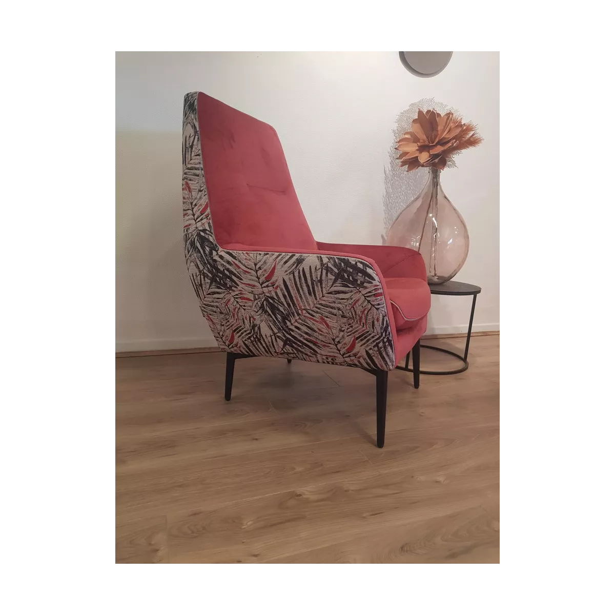 Fauteuil Haut Dossier Catania Jungle Framboise