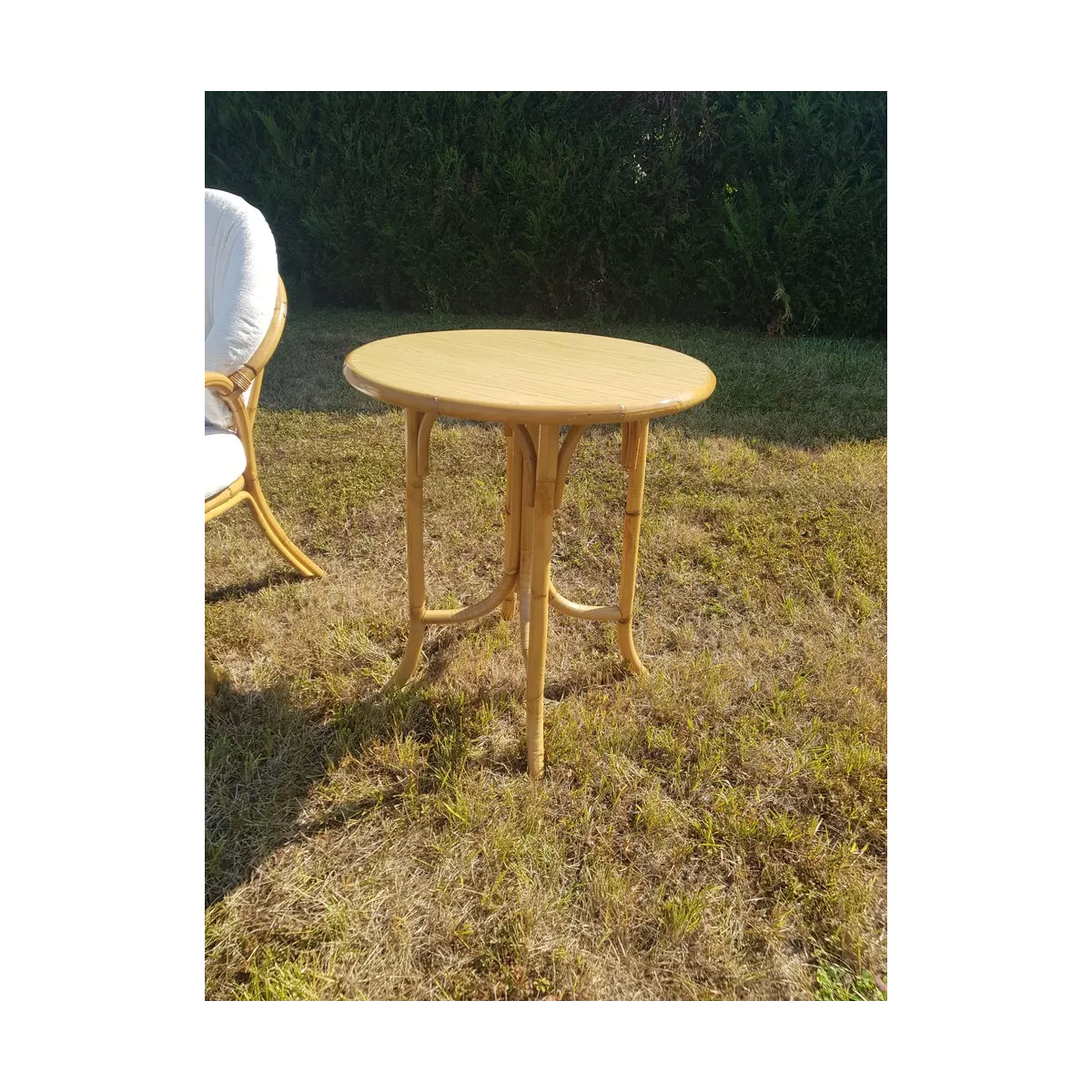 Table  de Café Naturel Vintage Diam 63 cm