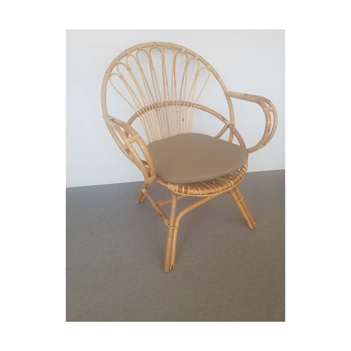 Coussin Taupe Fauteuil Palmette