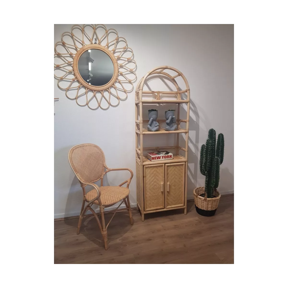 Etagère Elena Arrondie 58x28x173 Naturel