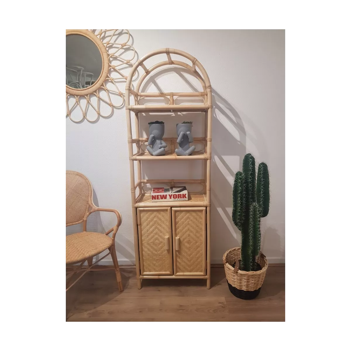 Etagère Elena Arrondie 58x28x173 Naturel