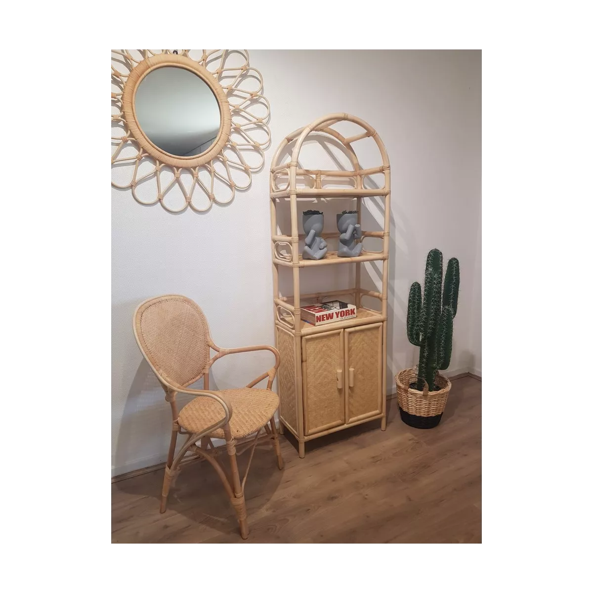 Etagère Elena Arrondie 58x28x173 Naturel