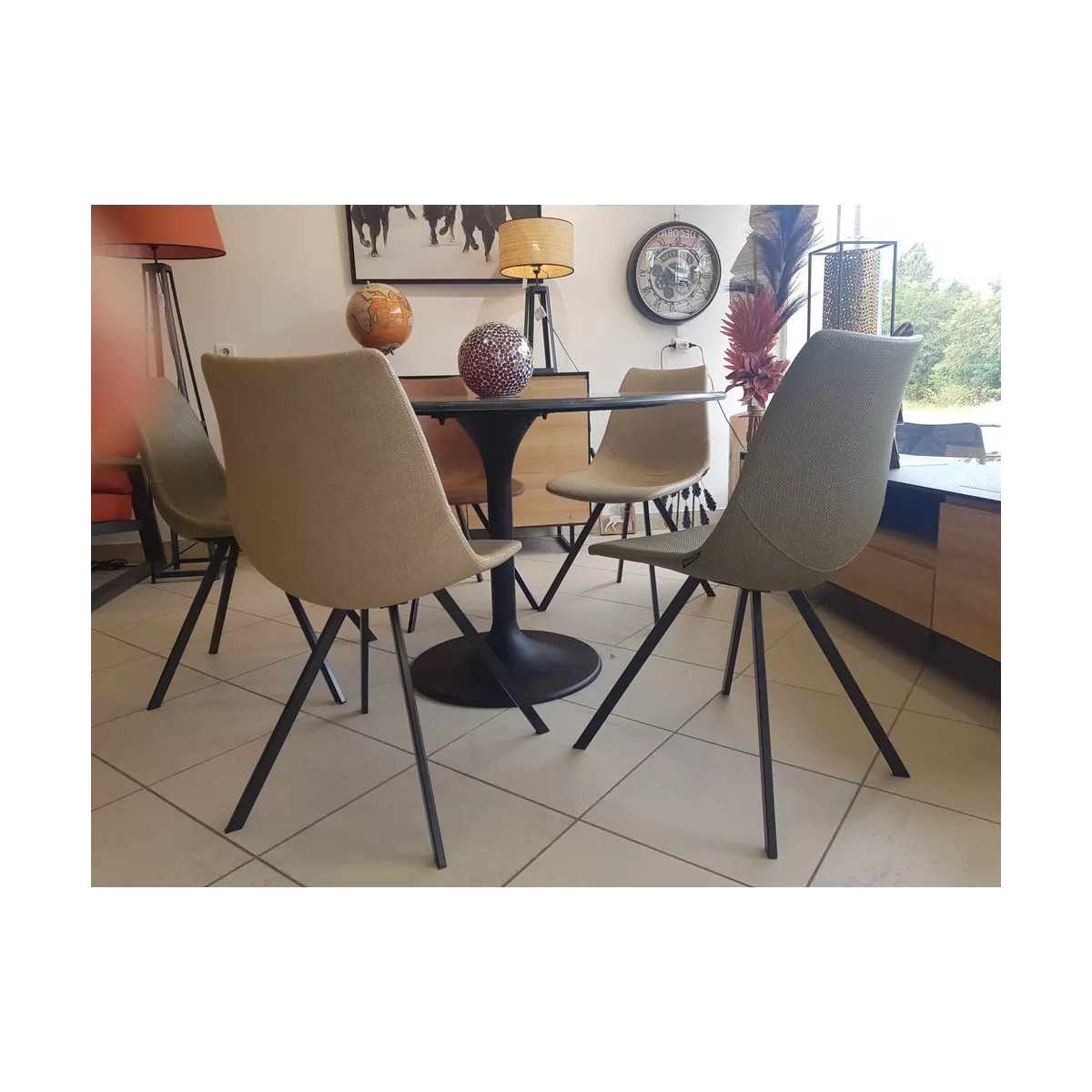 Chaise Happy Simili Wicker Kaki