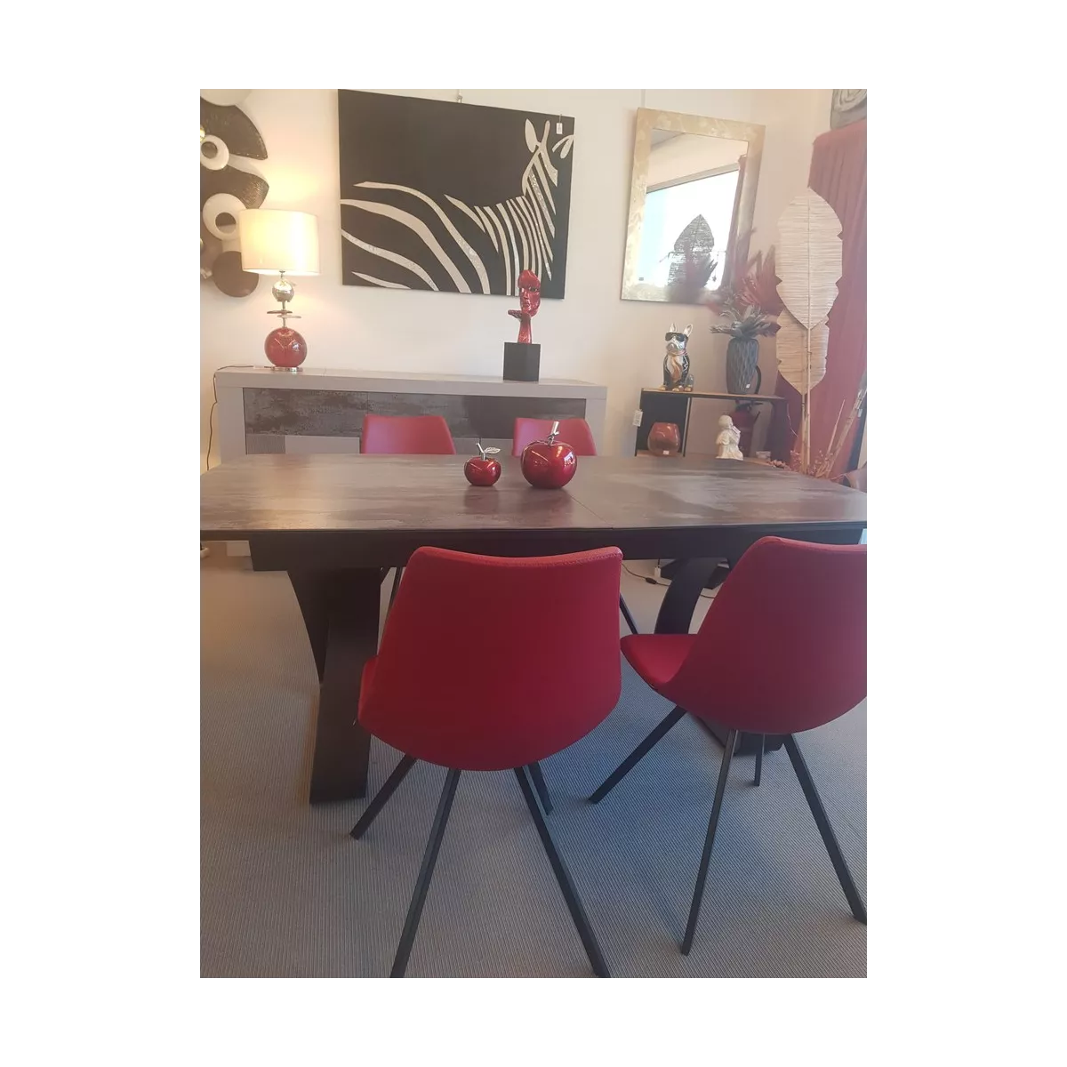 Chaise Happy Simili Rouge