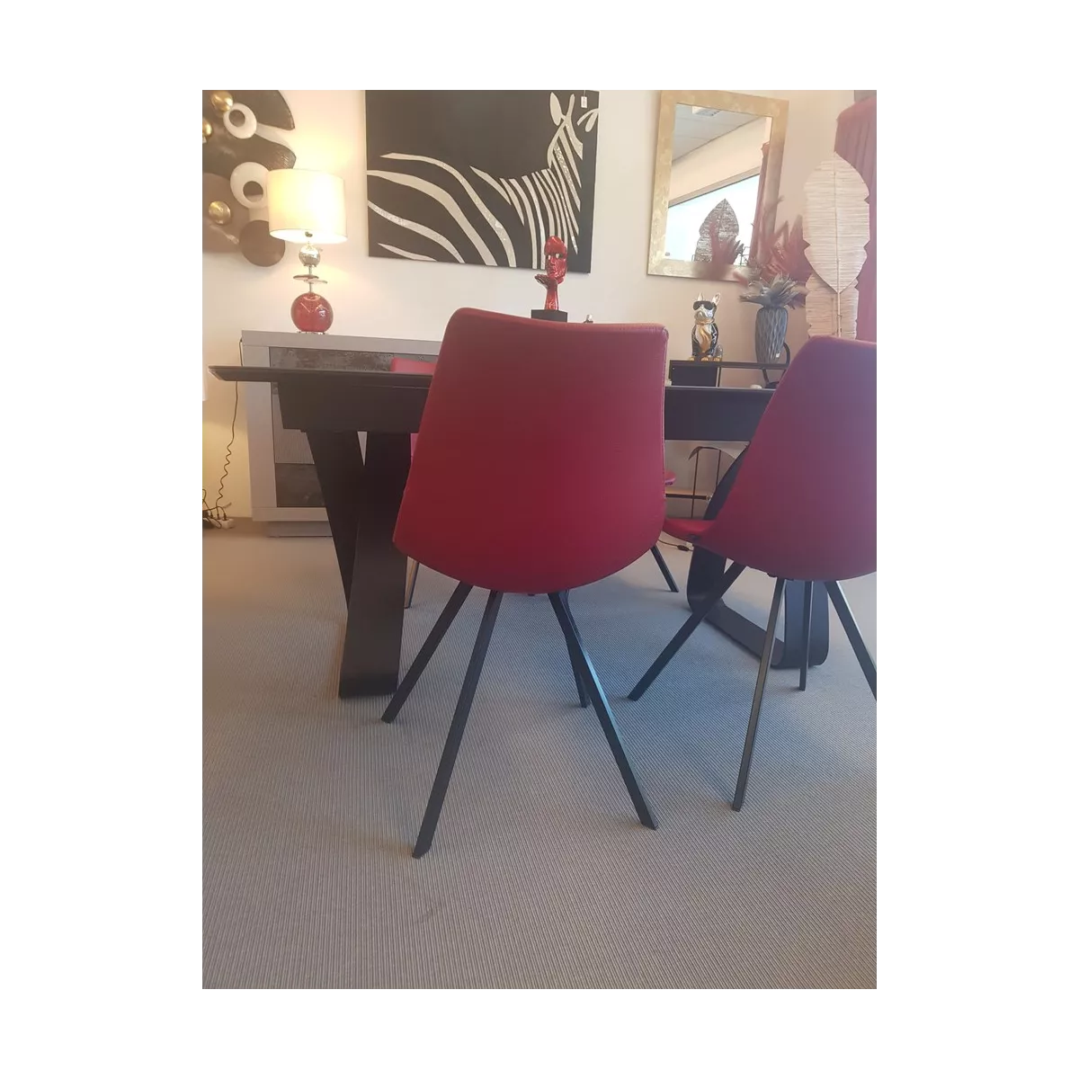 Chaise Happy Simili Rouge