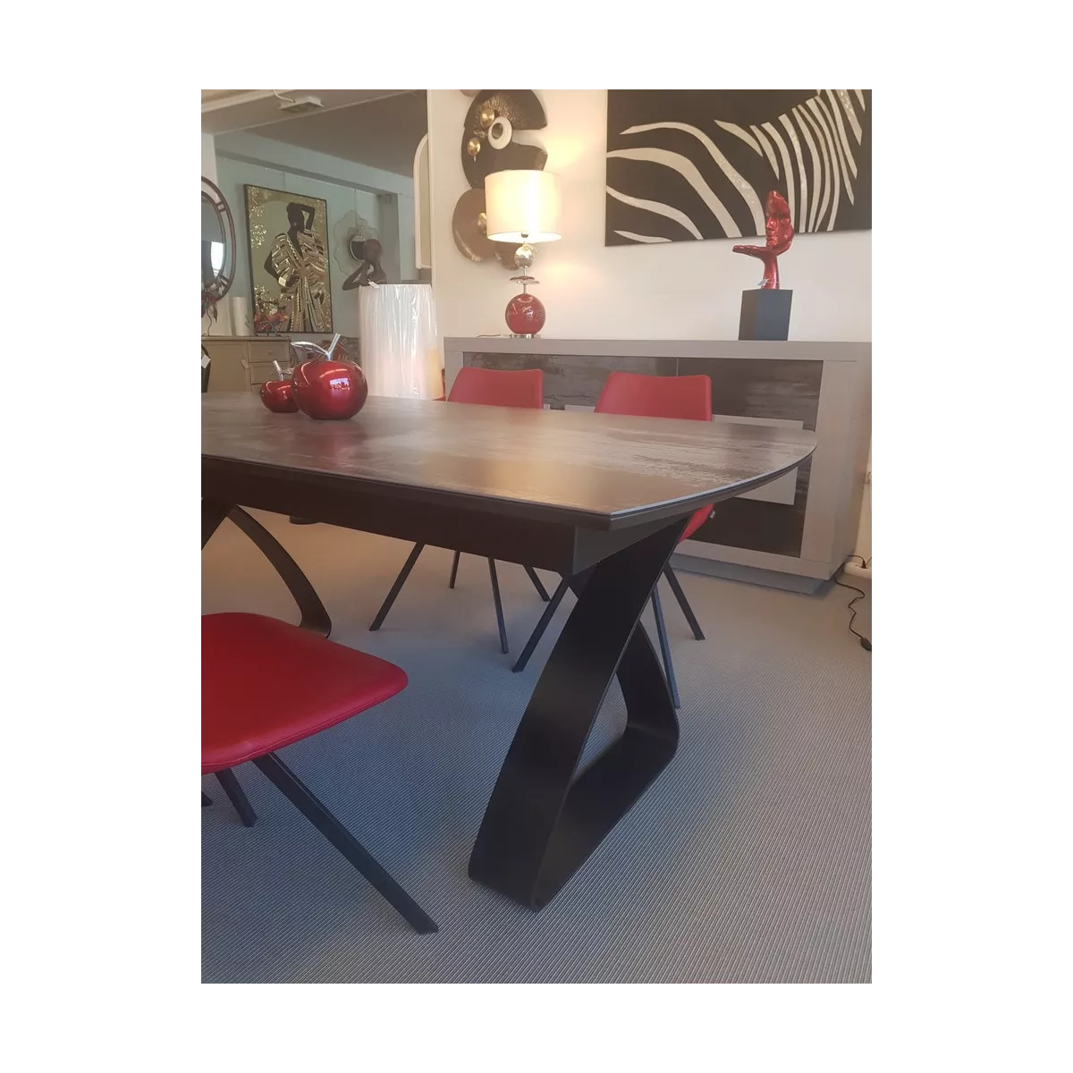 Chaise Happy Simili Rouge