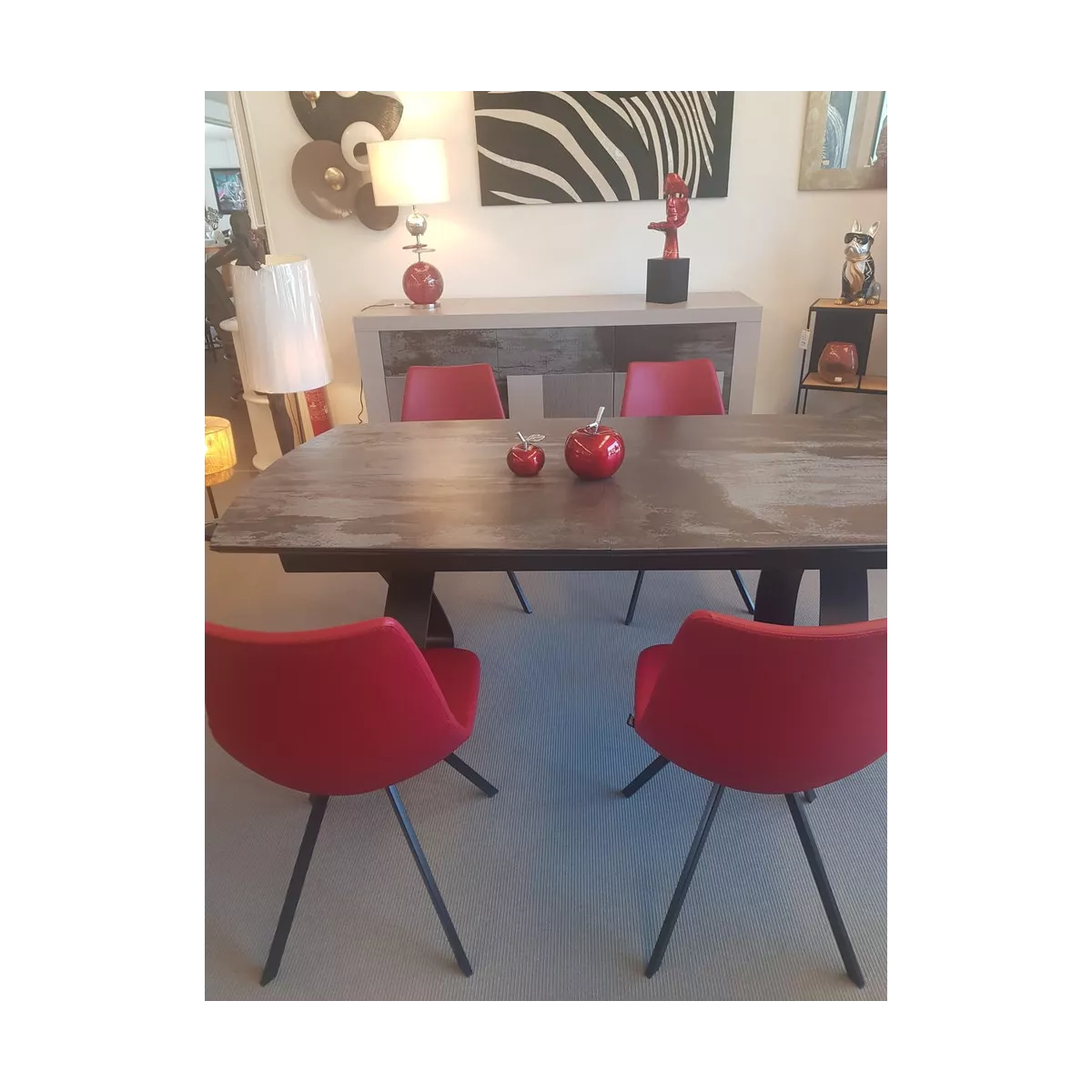 Chaise Happy Simili Rouge