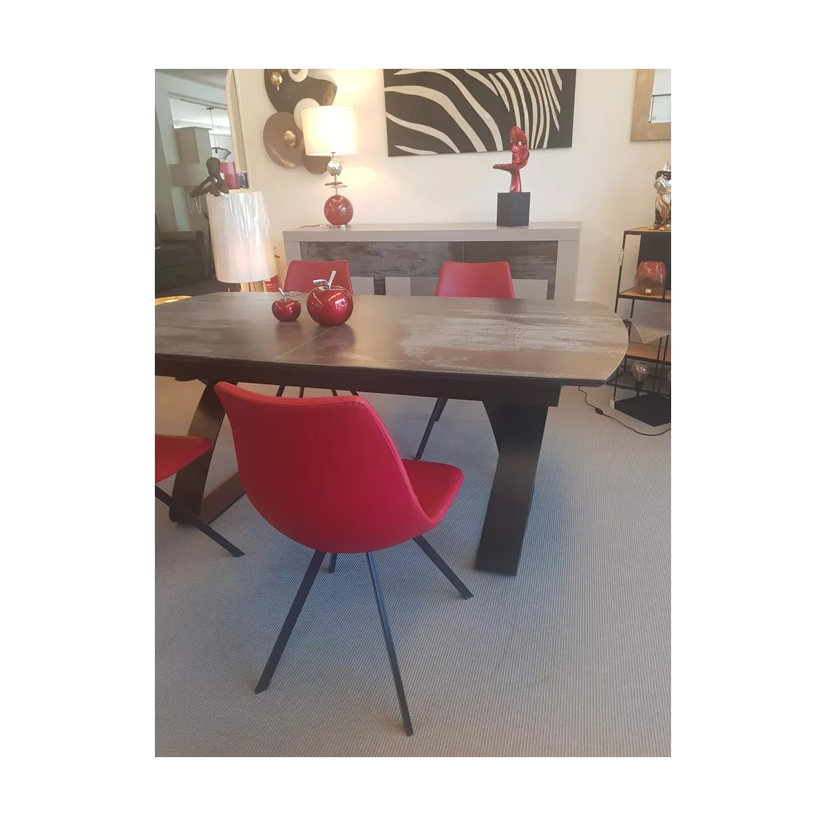 Chaise Happy Simili Rouge