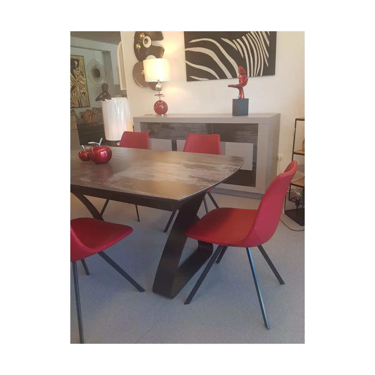 Chaise Happy Simili Rouge