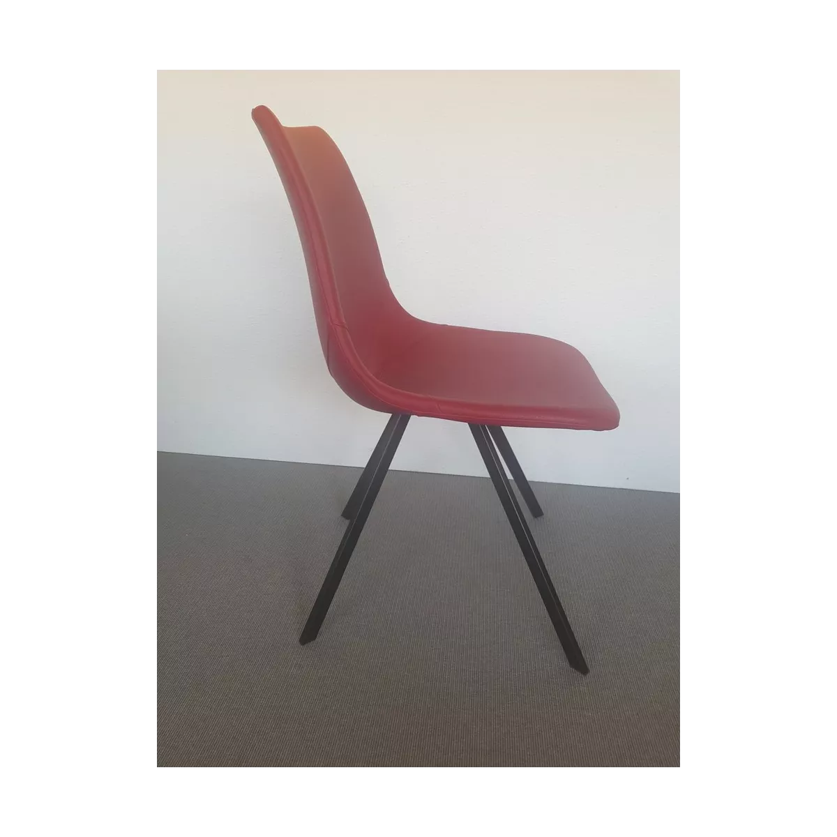 Chaise Happy Simili Rouge