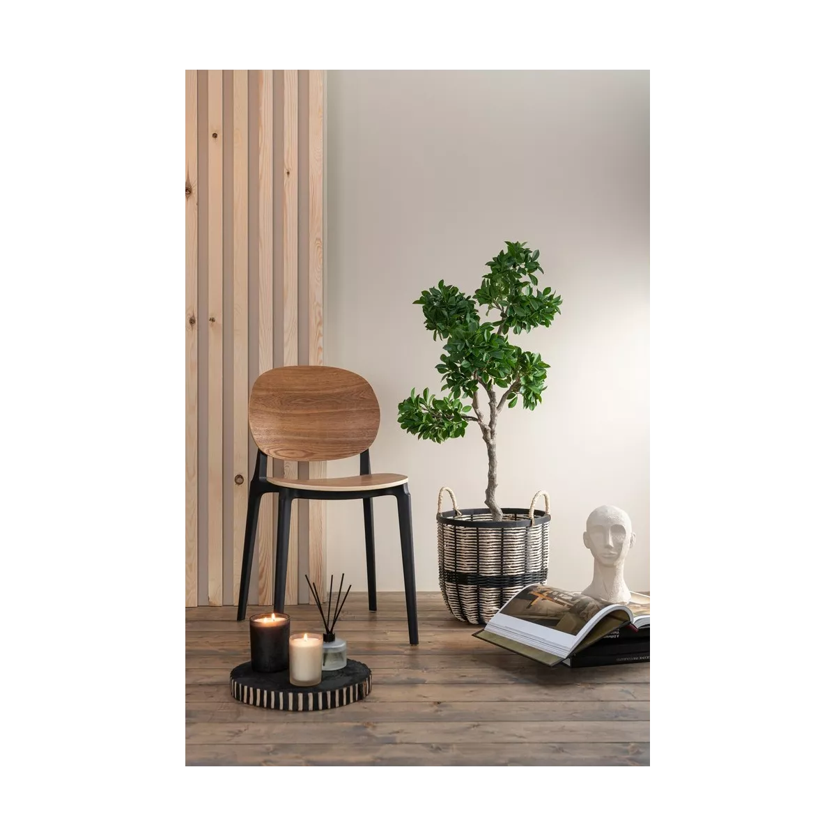 Tête Résine Beige h22cm