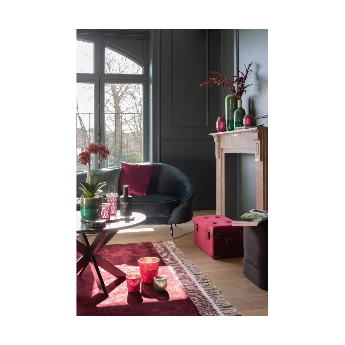 Tables Basses Marbre Marc Noir 80x45 cm