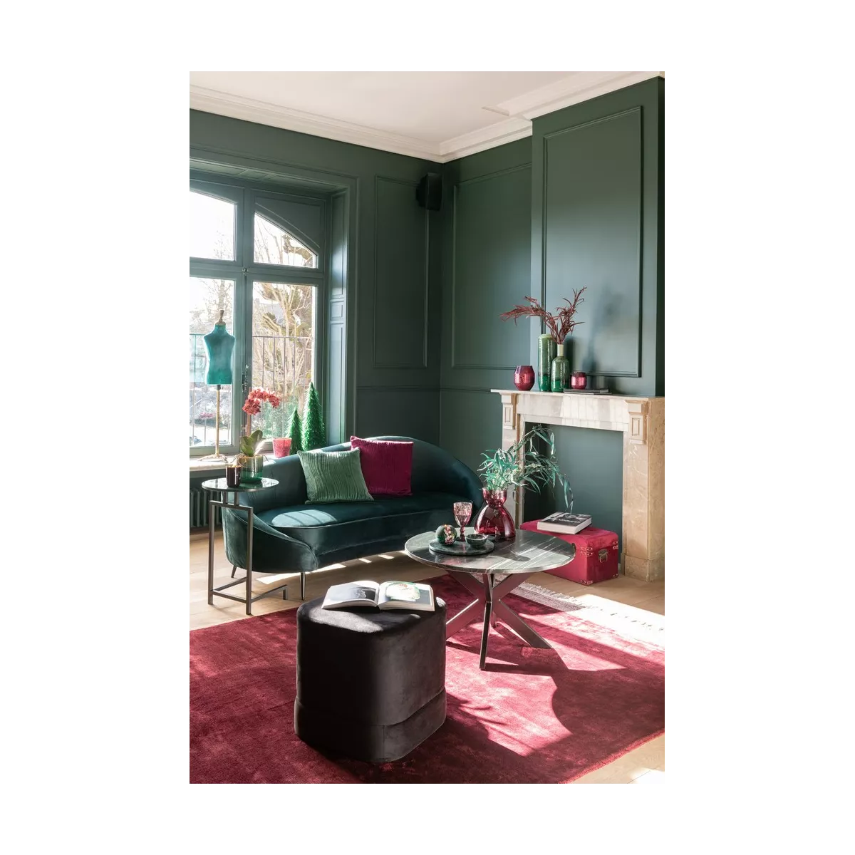 Tables Basses Marbre Marc Noir 80x45 cm