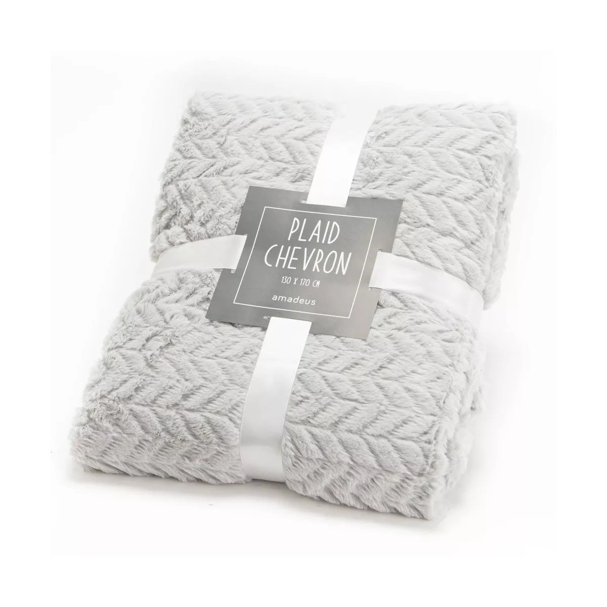 Plaid Chevron Gris Clair 130x170