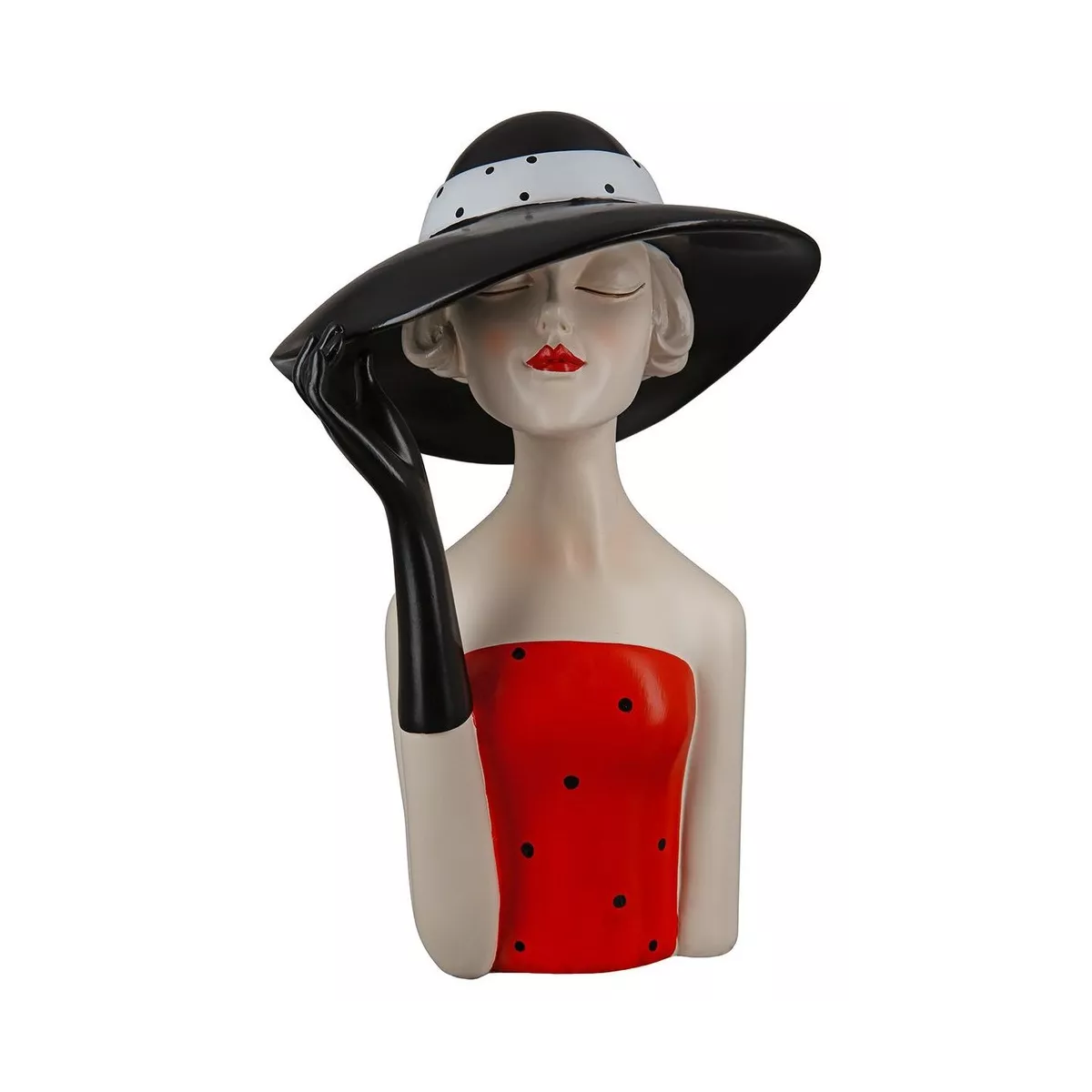 Figurine Lady chapeau noir H.30cm