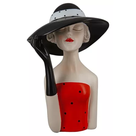 Figurine Lady chapeau noir H.30cm