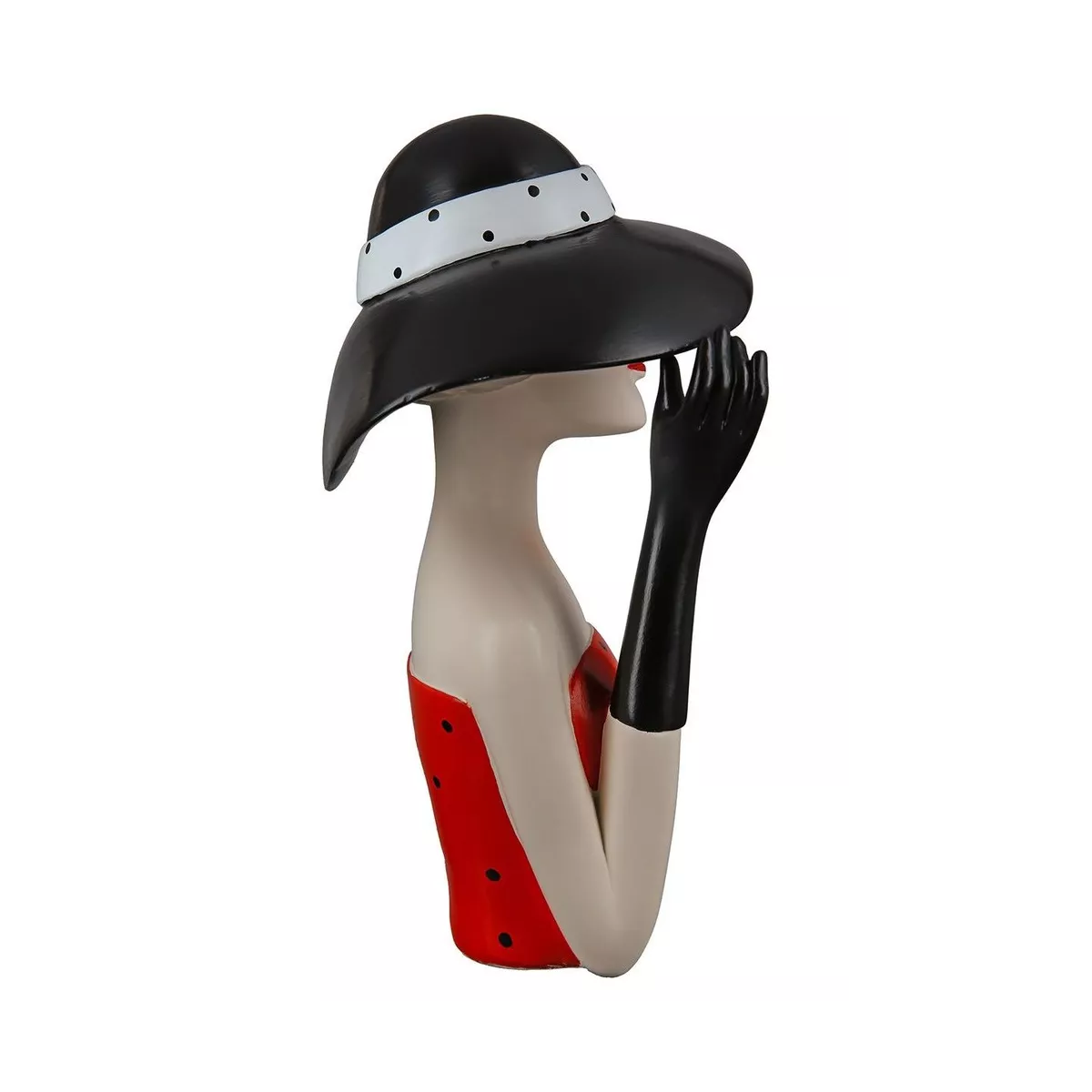 Figurine Lady chapeau noir H.30cm