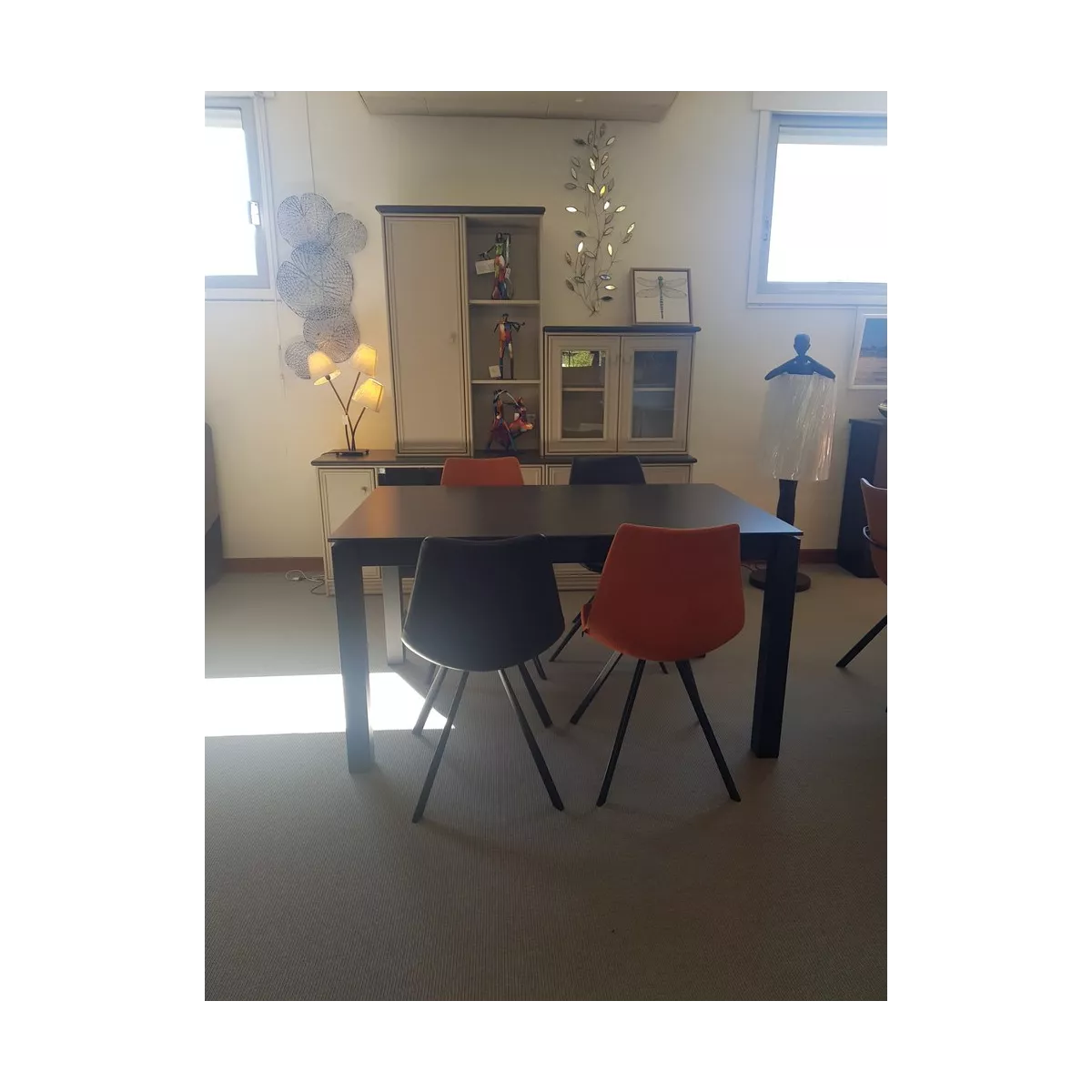 Table Tokio 140cm en Céramique Marbre Noir