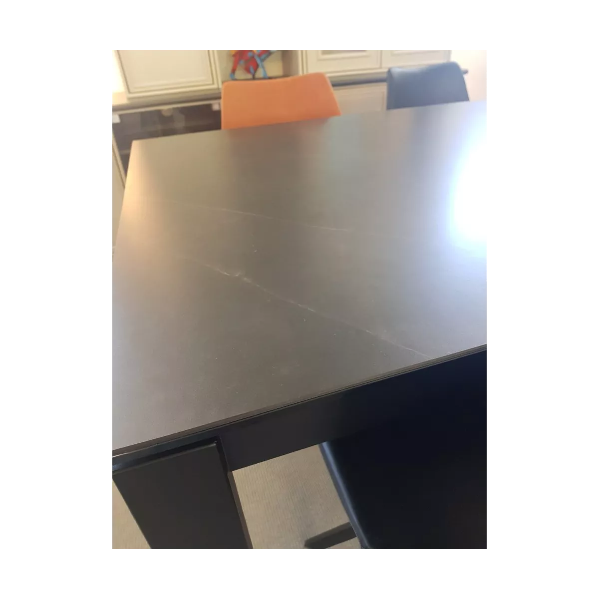 Table Tokio 140cm en Céramique Marbre Noir