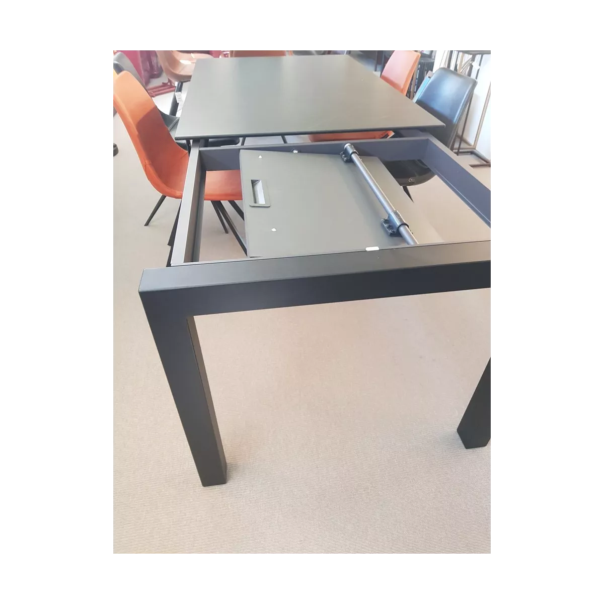 Table Tokio 140cm en Céramique Marbre Noir