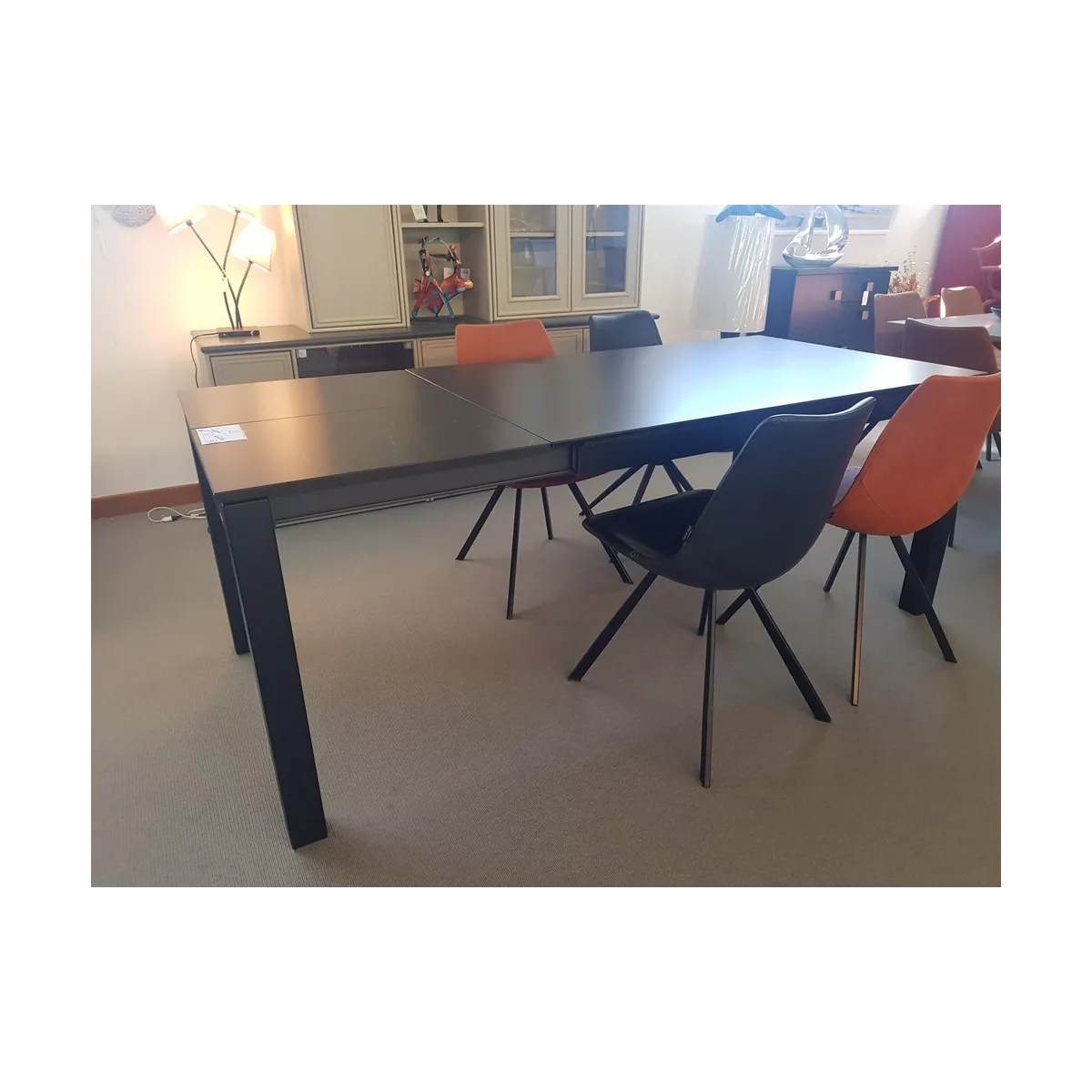 Table Tokio 140cm en Céramique Marbre Noir