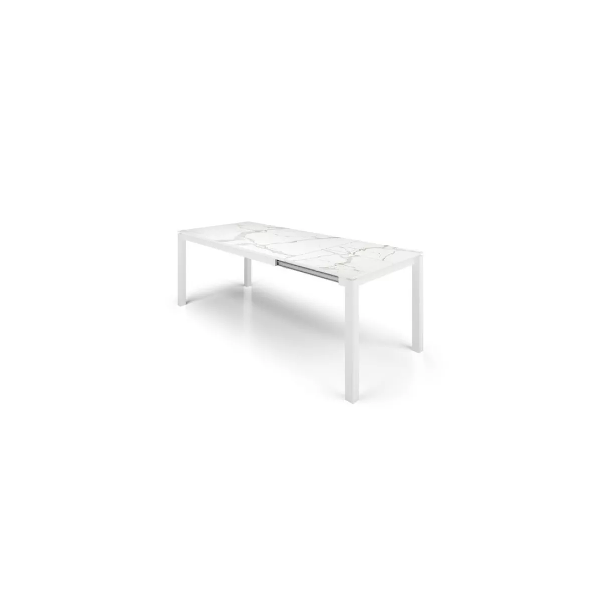 Table Tokio 180cm en Céramique Marbre Blanc
