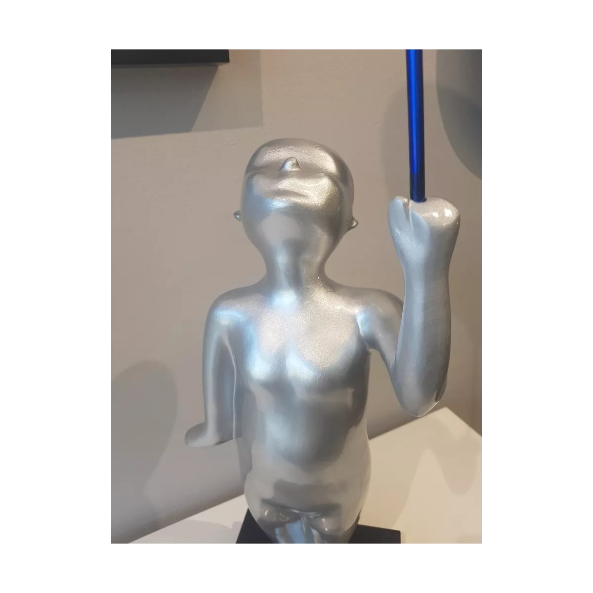 Statue Bonhomme ballon bleu H.87cm