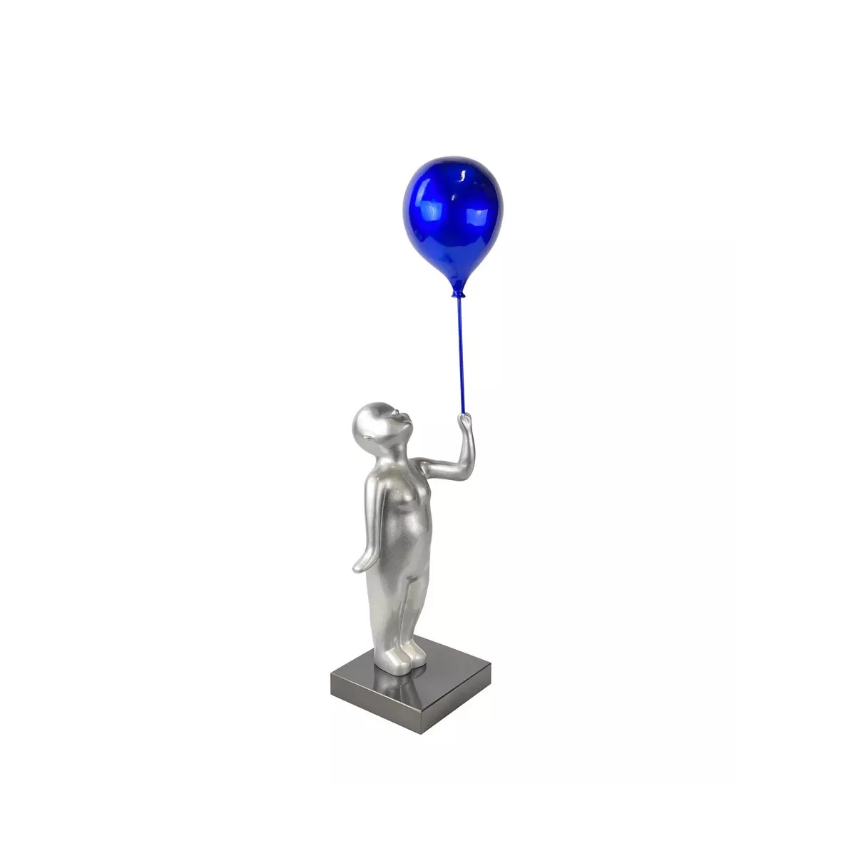 Statue Bonhomme ballon bleu H.87cm