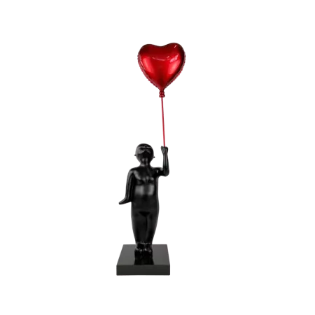 Statue Bonhomme ballon rouge H.87cm