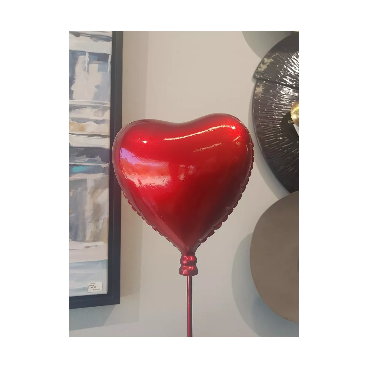 Statue Bonhomme ballon rouge H.87cm
