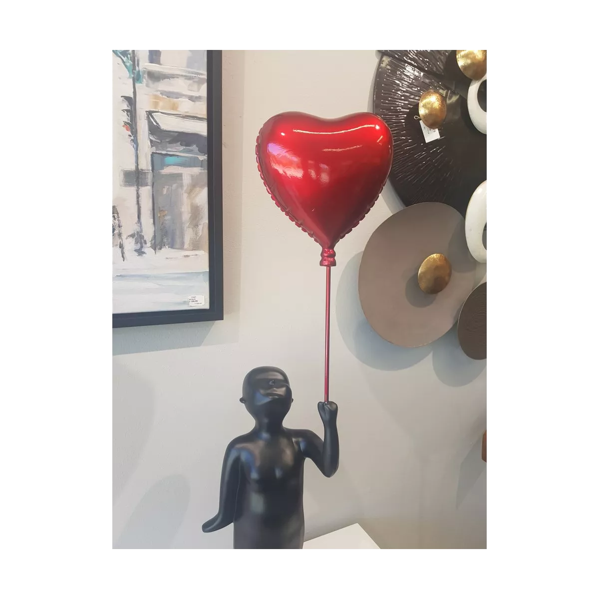Statue Bonhomme ballon rouge H.87cm