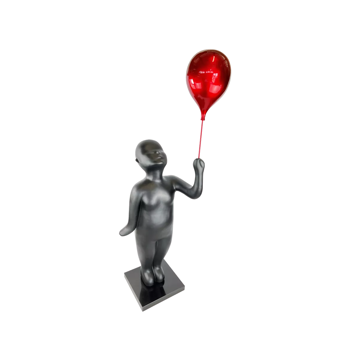 Statue Bonhomme ballon rouge H.185cm