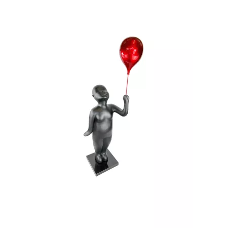 Statue Bonhomme ballon rouge H.185cm