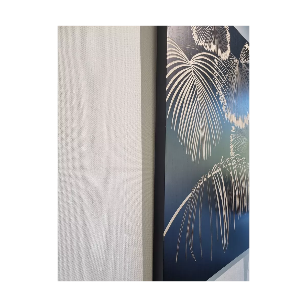 Tableau en Bois Sculpté Palmier Noir 90 x 110