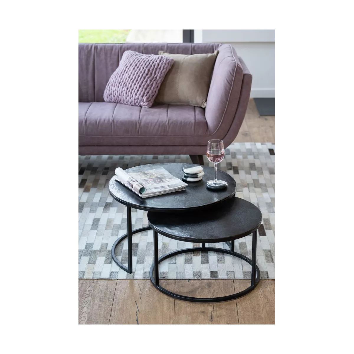 Série de 3 Tables Basses Oxidize en Aluminium