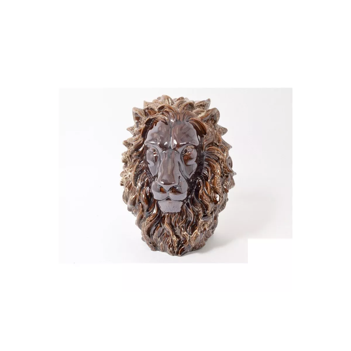 Sculpture Tête de Lion Marbrée H.44cm