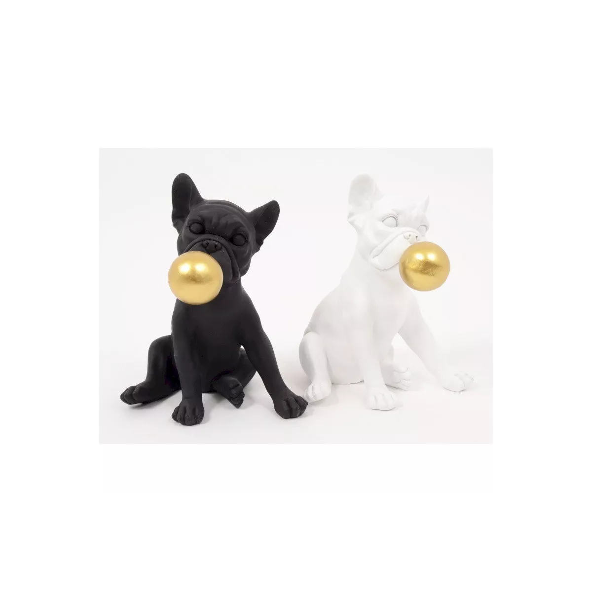 Sculpture Bulldog Blanc Ballon H.27cm
