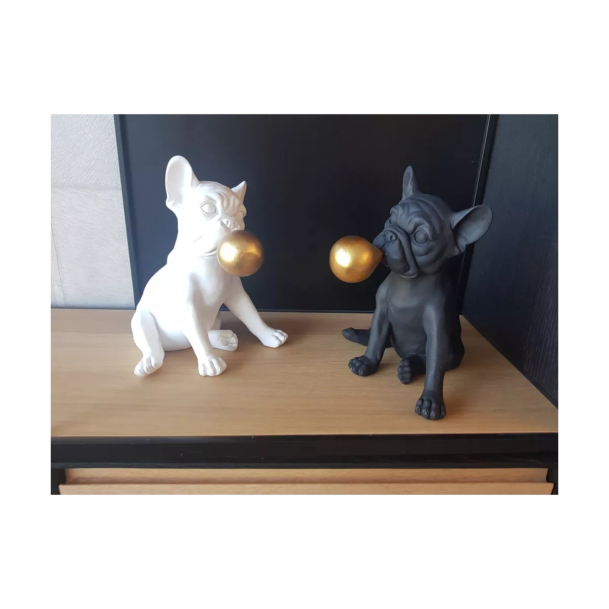 Sculpture Bulldog Blanc Ballon H.27cm