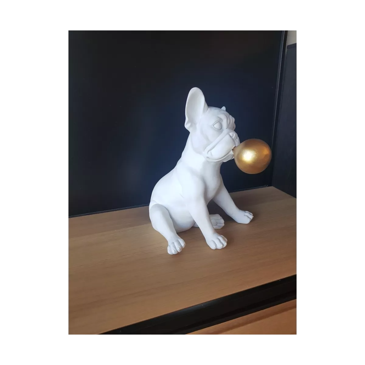 Sculpture Bulldog Blanc Ballon H.27cm