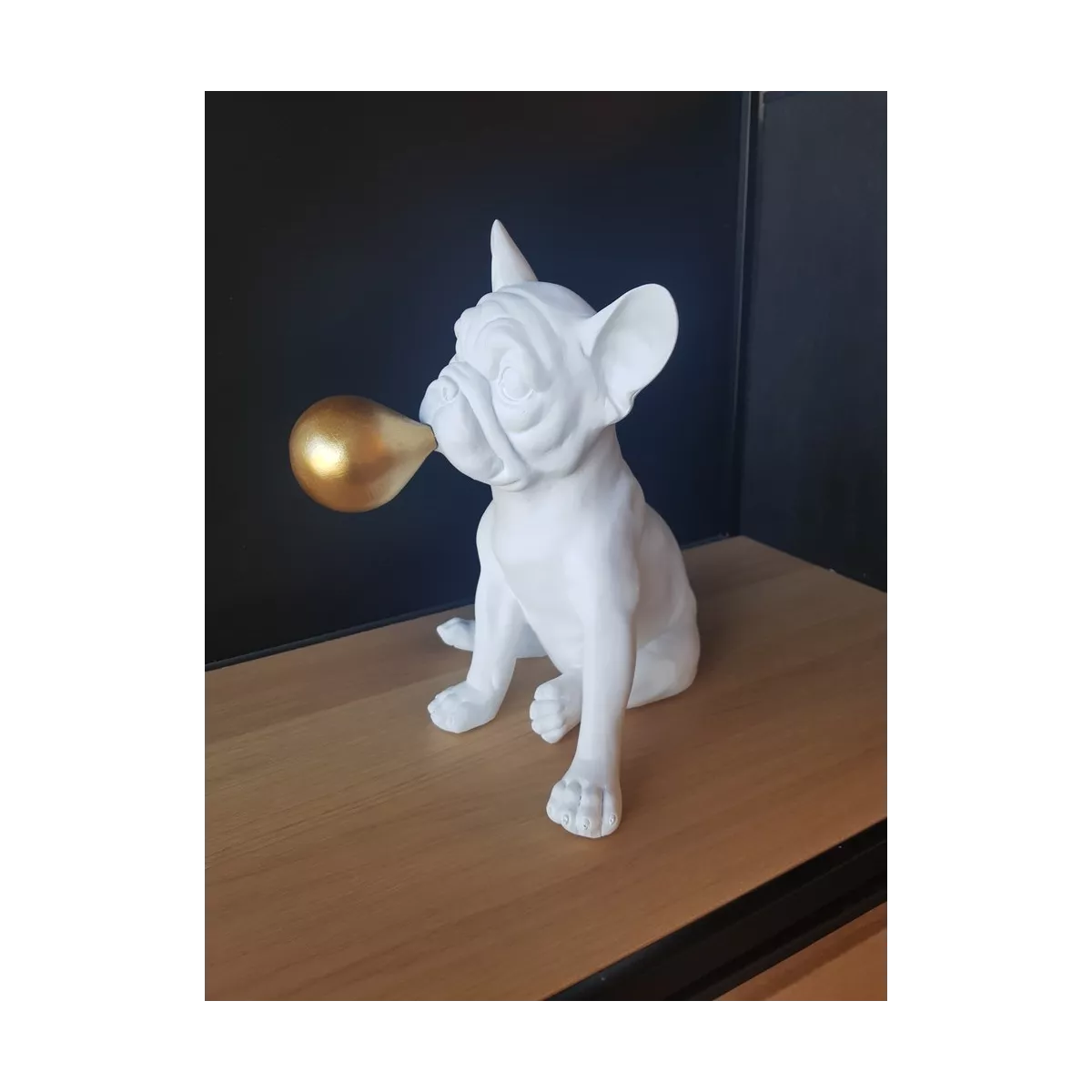 Sculpture Bulldog Blanc Ballon H.27cm