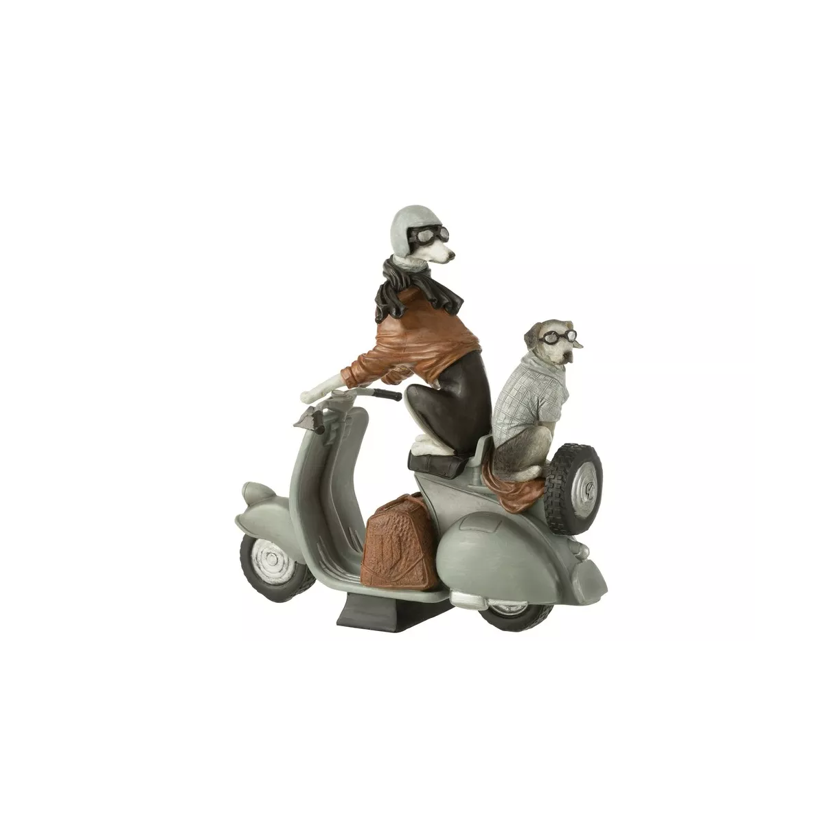 Sculpture Chiens sur Scooter h32 cm